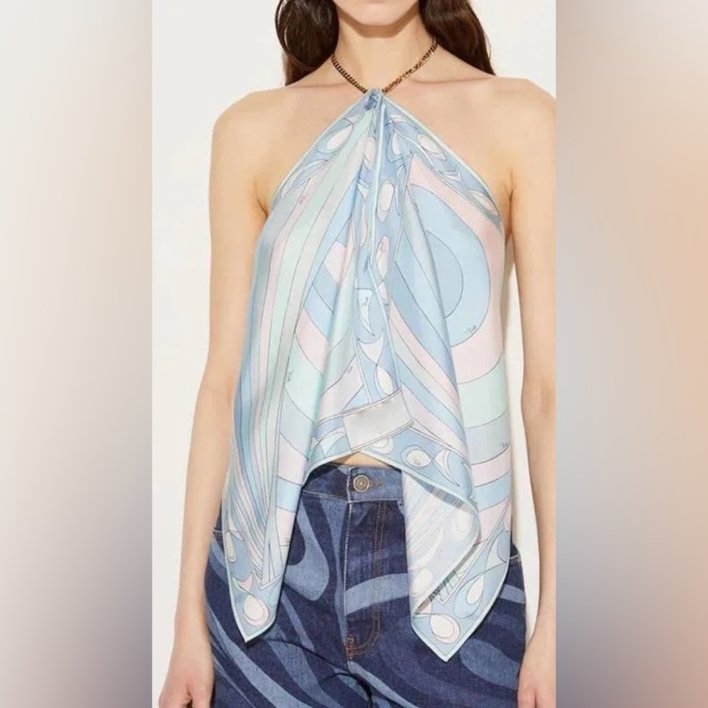 Stylish Blue Halter Top